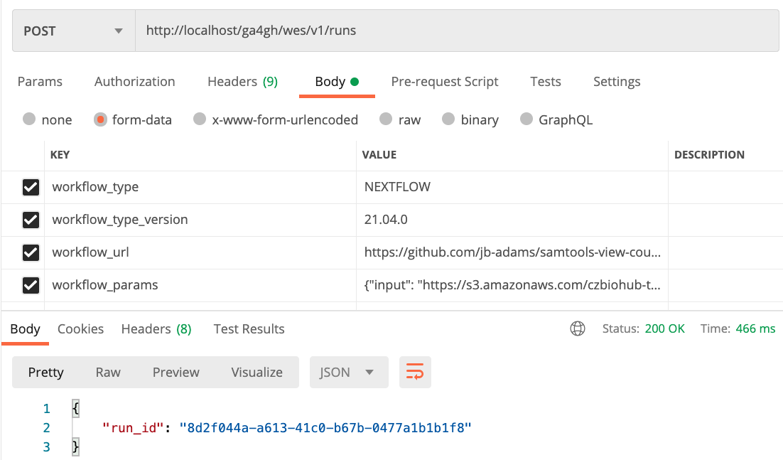 WES Workflow Run Submission